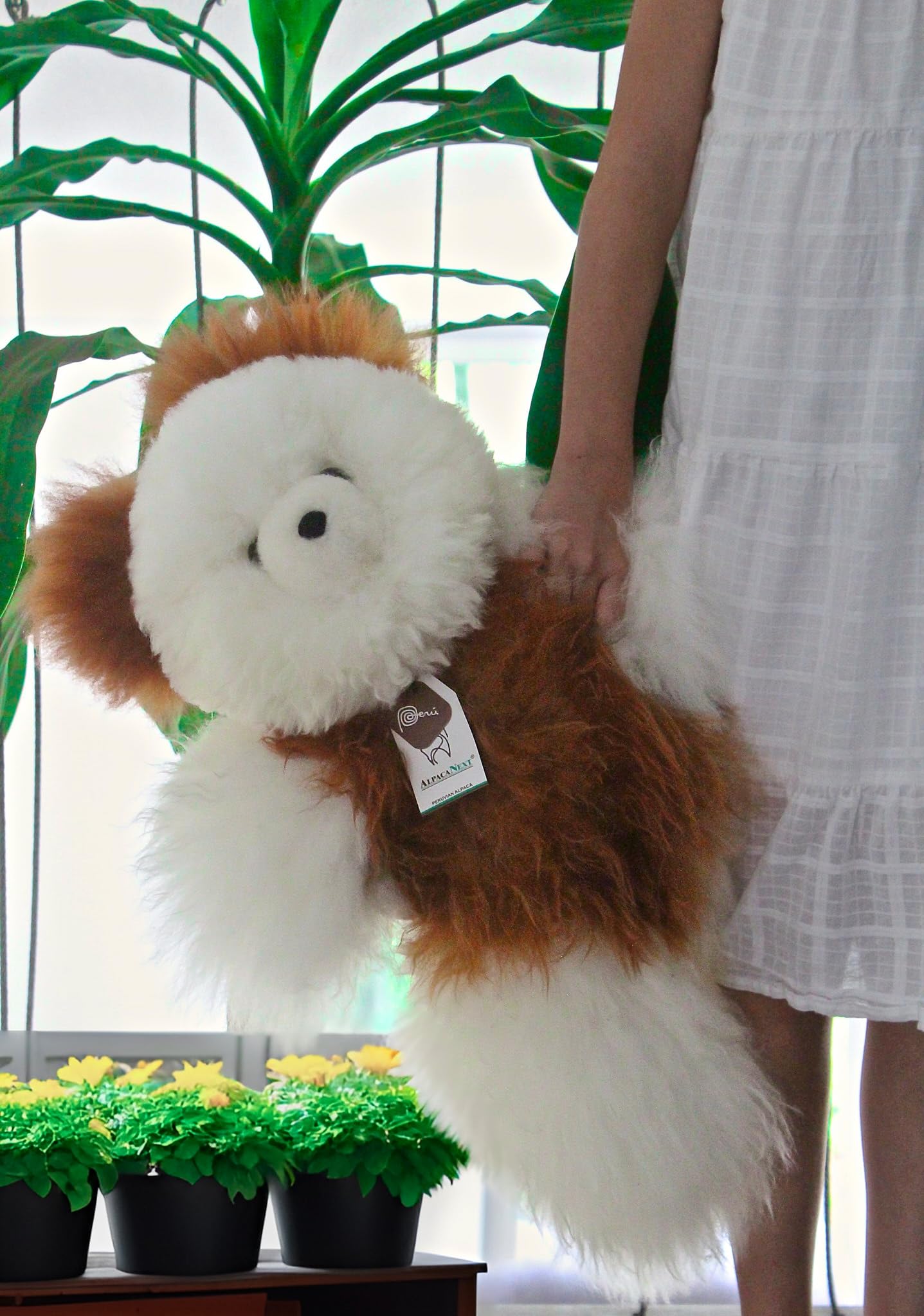 AlpacaNext Soft and Cuddly Baby Alpaca Teddy Bear - 18 inch. enhanced Alpaca Stuffed Animal Handmade on Genuine Alpaka Fur. Cute Bear (18 inches  Brown)