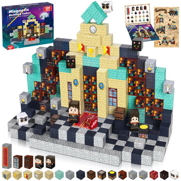 Goody King Magnetic Blocks |100Pcs Magnetic Building Blocks Magic‘S House Magnetic Cube,Magnetic Blocks For Kids Ages 3-10,Stem Montessori Stacking Toy, Sensory Tiles Building Christmas For Toddlers