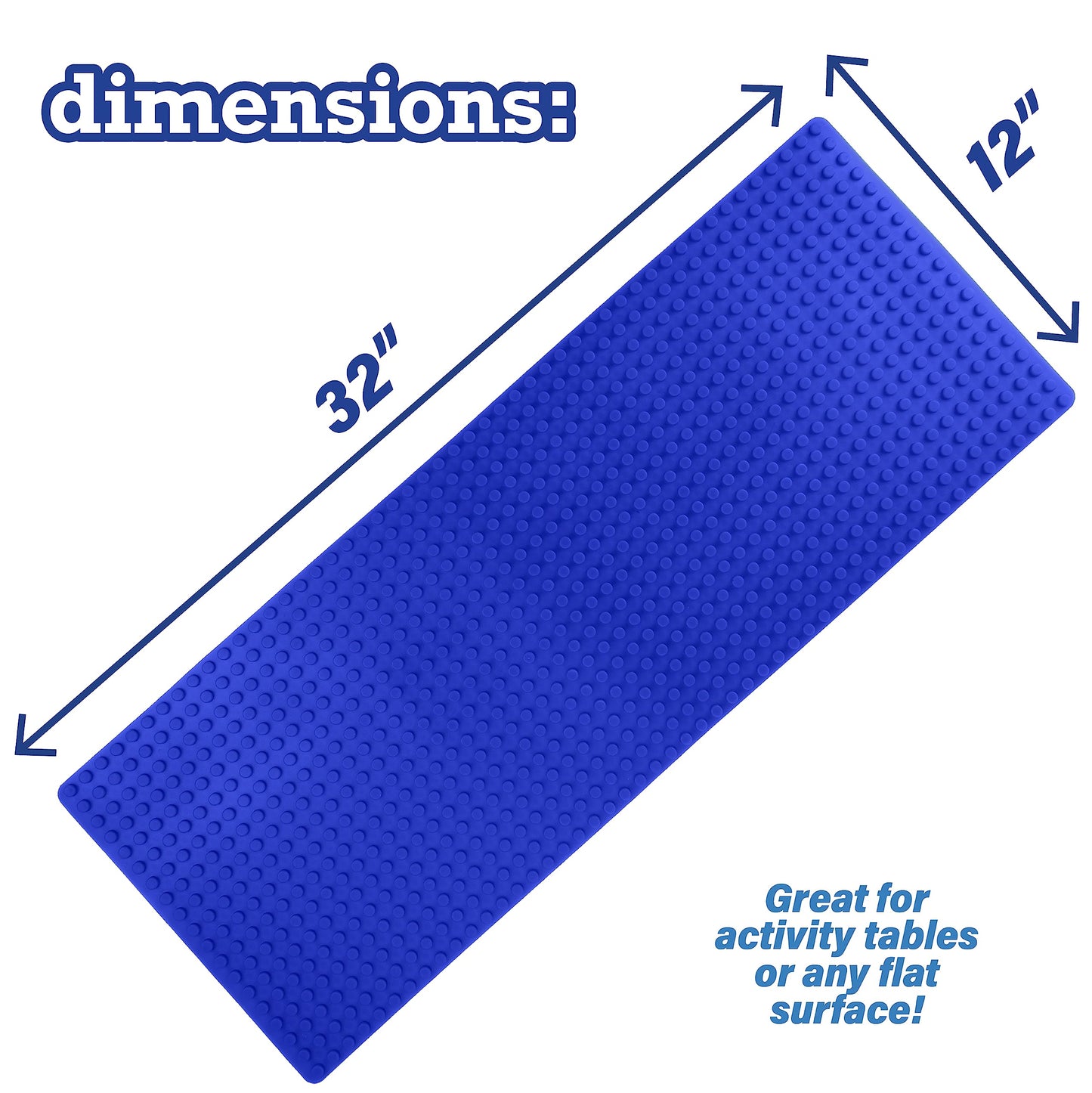Scs Direct Brick Building Blocks Silicone Playmat - 32'' Blue Rollable, Foldable And Portable Two Sided Playmat For Activity Tab