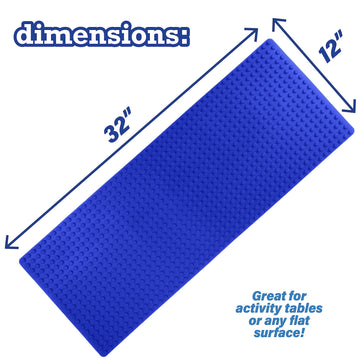Scs Direct Brick Building Blocks Silicone Playmat - 32'' Blue Rollable, Foldable And Portable Two Sided Playmat For Activity Tab