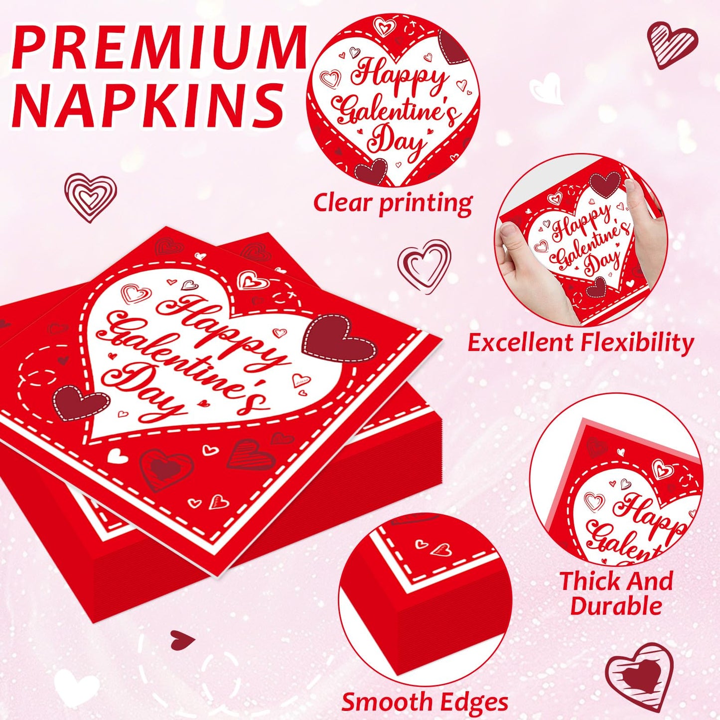 gisgfim 96Pcs Galentines Day Party Plates and Napkins Happy Galentines Day Red Supplies Gals Tableware Dinnerware Set Valentine