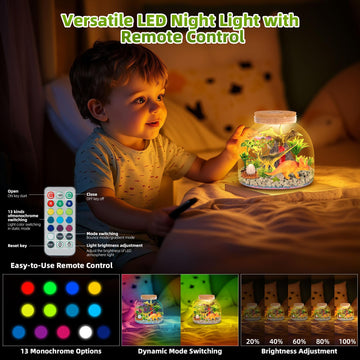 Light Up Terrarium Kit For Kids — Build A Prehistoric Dinosaur Habitat | Dinosaur Toys For Kids, Science Kits, Arts And Crafts For Kids, Boys Toys Ages 4+, Kids Gifts