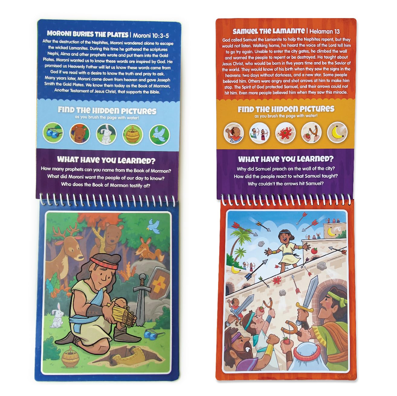Two Pack Book Of Mormon Aqua Brush Activity Book Set, Color With Water Reusable Travel Activity By Kanga Toys