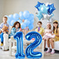 2Nd Birthday Balloon For Boys, 40 Inch Balloon Number 2 Dark Blue, Large Foil Mylar Star Two Balloon Light Royal Blue Silver, He