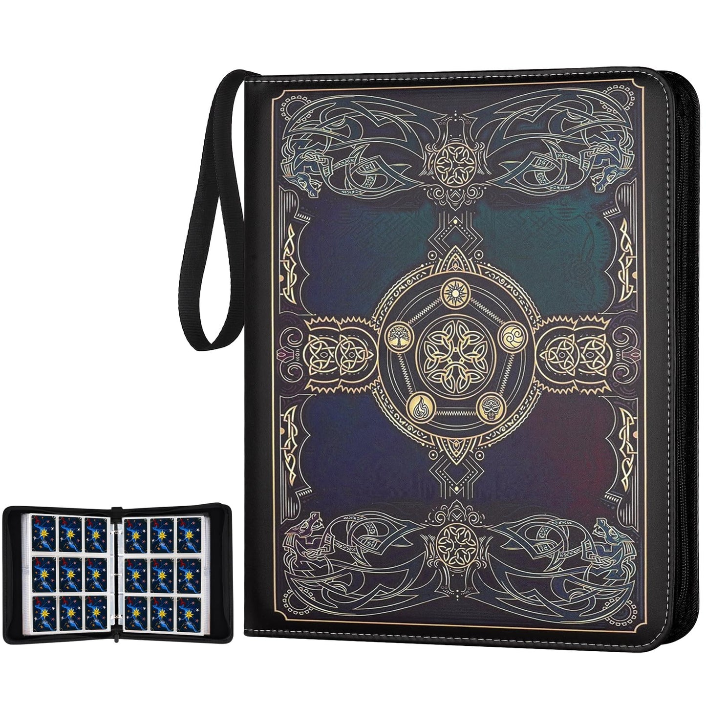 Card Binder for MTG Cards  enhanced 9 Pocket Card Binder for Trading Cards  720 Double Sided Pocket Collector Card Album for Standard Cards Card Collection Folder for YGO/PTCG/Game Cards (Black Purple)