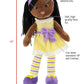 Plushible Plush Baby Doll - 18 Inch Rag Dolls For Girls, Infants, Toddlers, & Babies - Black Yarn Hair - Large Plushie Toys - Ka