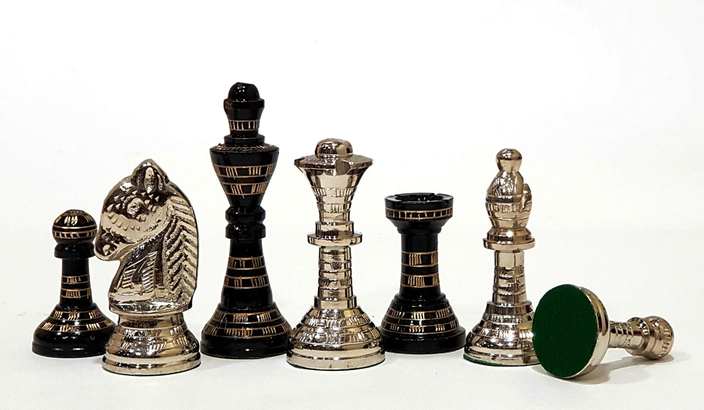 Stonkraft Brass Chess Board Game Set With 100% Brass Chess Pieces Chessmen Coins (12' X 12' Inches)