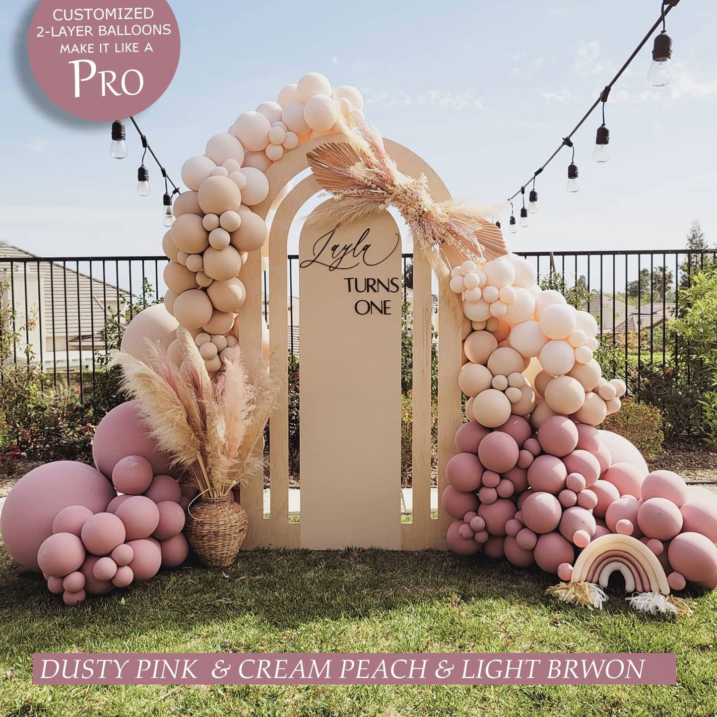 Dusty Pink Balloons Double-Stuffed Customized Retro Dusty Rose 52 Pack Different Sizes 18+10+5 Inch Balloon Garland Kit For Boho