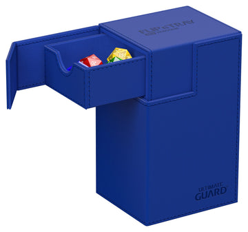Ultimate Guard Flip'N'Tray 80+, Deck Case For 80 Double-Sleeved Tcg Cards + Dice Tray, Blue, Independent Magnetic Closure & Microfiber Inner Lining
