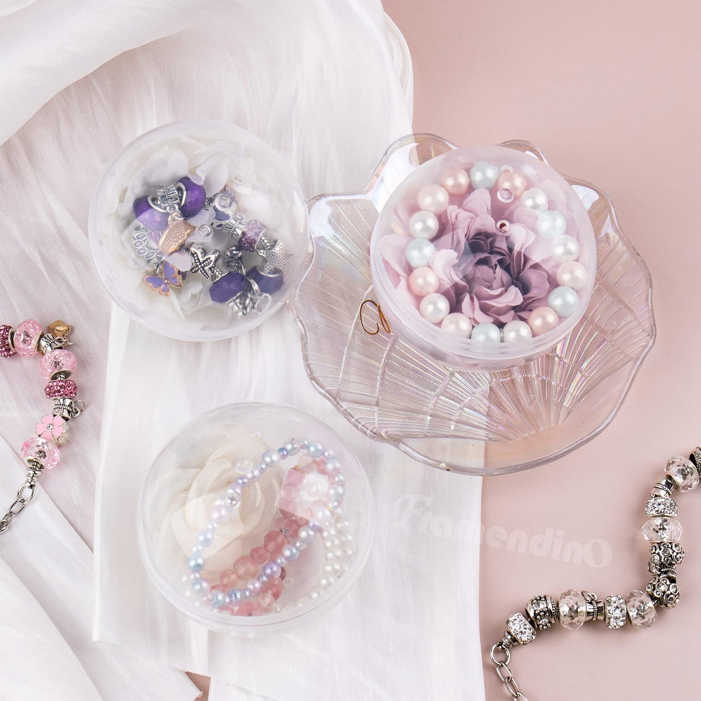 Framendino, 20 Pack 3 Inch Empty Plastic Capsules Translucent Round