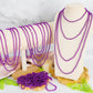 100 Pcs Purple Beads Necklaces, Mardi Gras Beads Necklaces, 33'' Round Beaded Bulk Parade Throw Accessories Set, Beads Necklaces