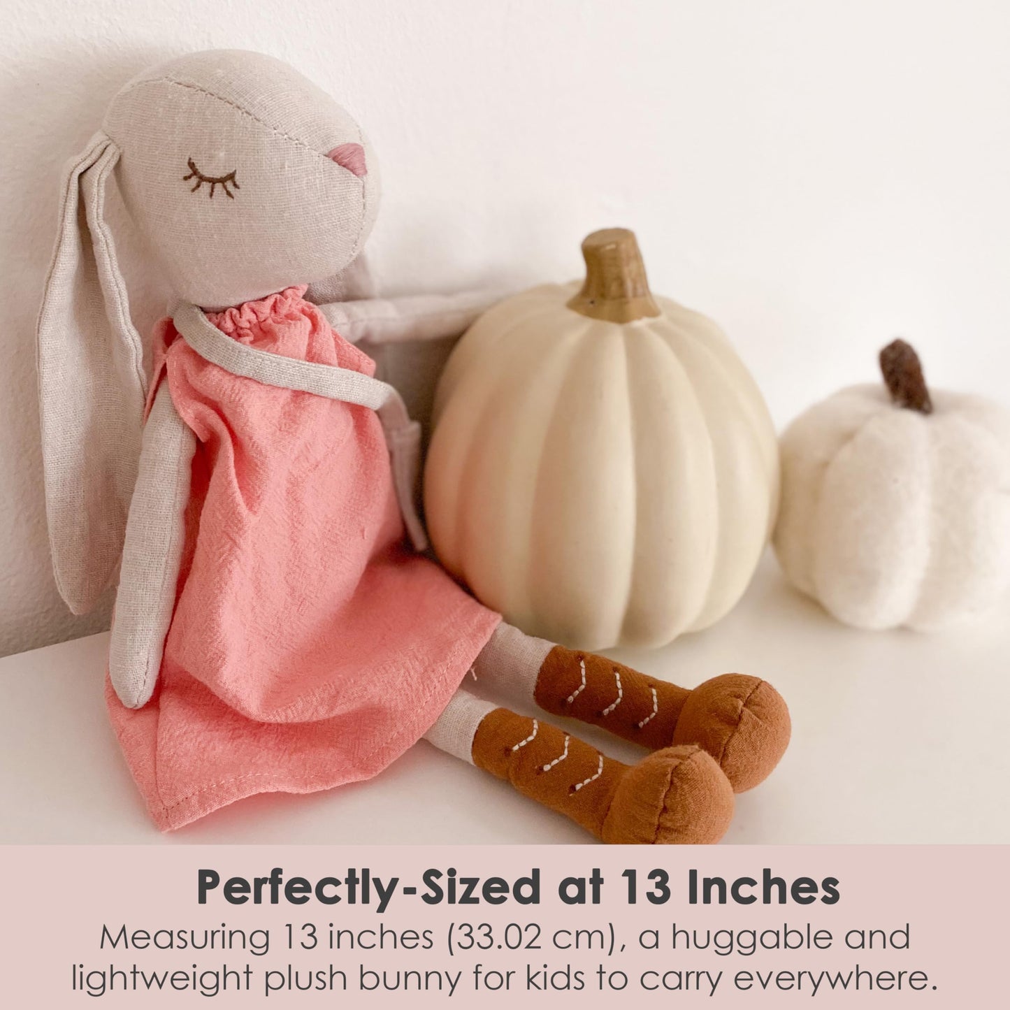 Mon Ami Hazel The Bunny Stuffed Doll - 13'', Soft & Cuddly Plush Animal Doll, Use As Toy Or Room D  Cor, Great Gift For Kids Of