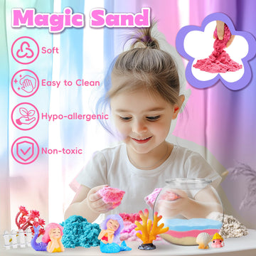 Vigorfun Mermaid Terrarium Kit For Kids - Creative Led Night Light Gifts For Girls Birthday Age 3+, Diy Arts & Crafts Light Up K