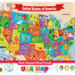 MasterPieces 44 Piece Jigsaw Puzzle for Kids - USA Map Wood Puzzle - 16.5x11.8