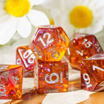 HDdais DND Dice Set, 7PCS Polyhedral Dice Set Filled with Colorful Foil for Dungeons and Dragons, D&D Dice for Role Playing Game