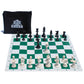 We Games Ultimate Compact Tournament Chess Set With Green Silicone Chess Board And Storage Bag, Perfect Travel Chess Set For Adults, 20 Inches