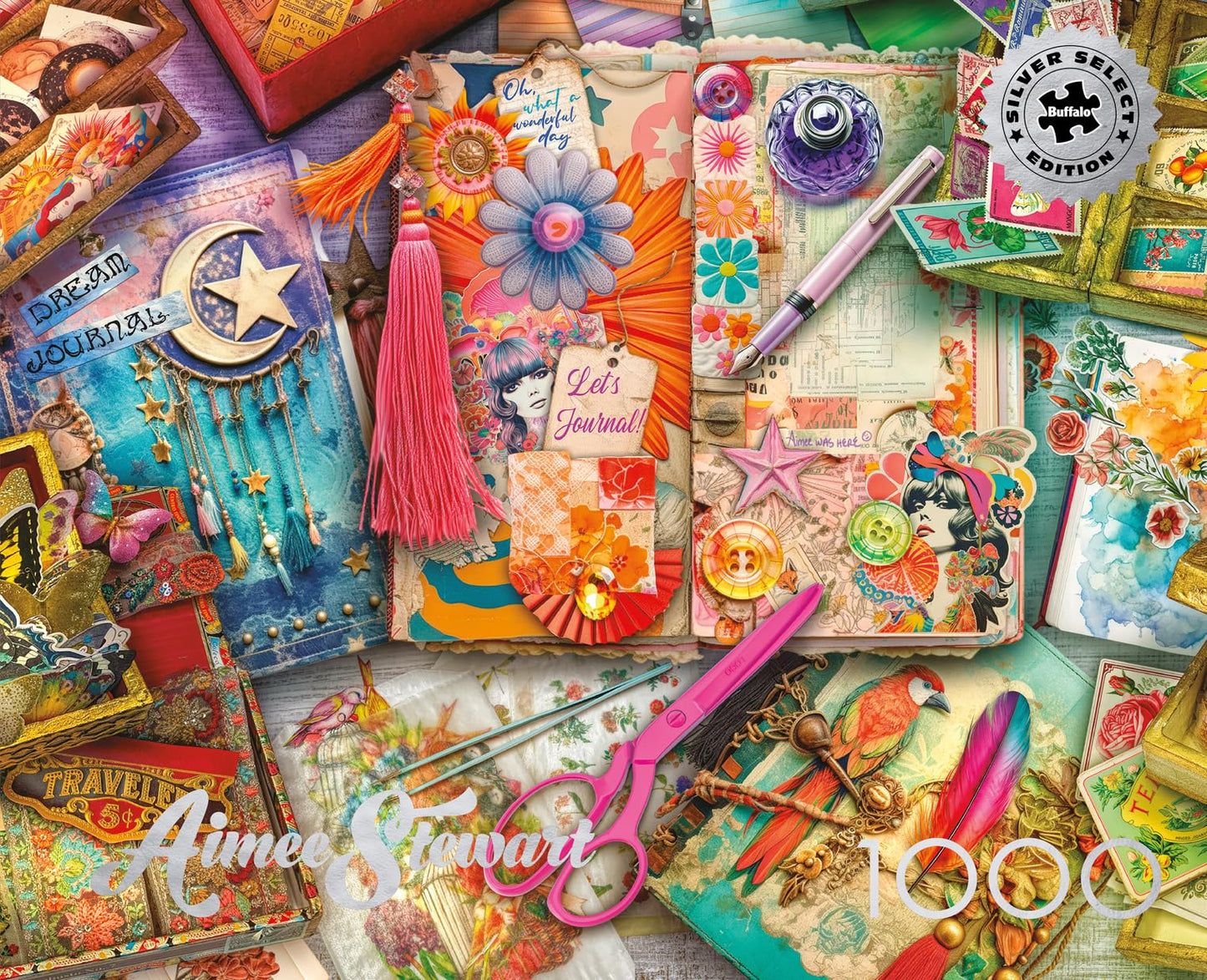 Buffalo Games 1000 Piece Jigsaw Puzzle - Aimee Stewart's The Junk Journaler's Desk - Multicolor, Paper, Model 12485