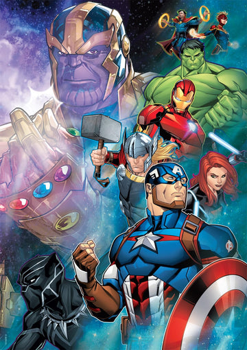 Buffalo Games Marvel Thanos vs. The Avengers 500 Piece Jigsaw Puzzle - Large Multicolor Paper Puzzle for Adults - Model 31003