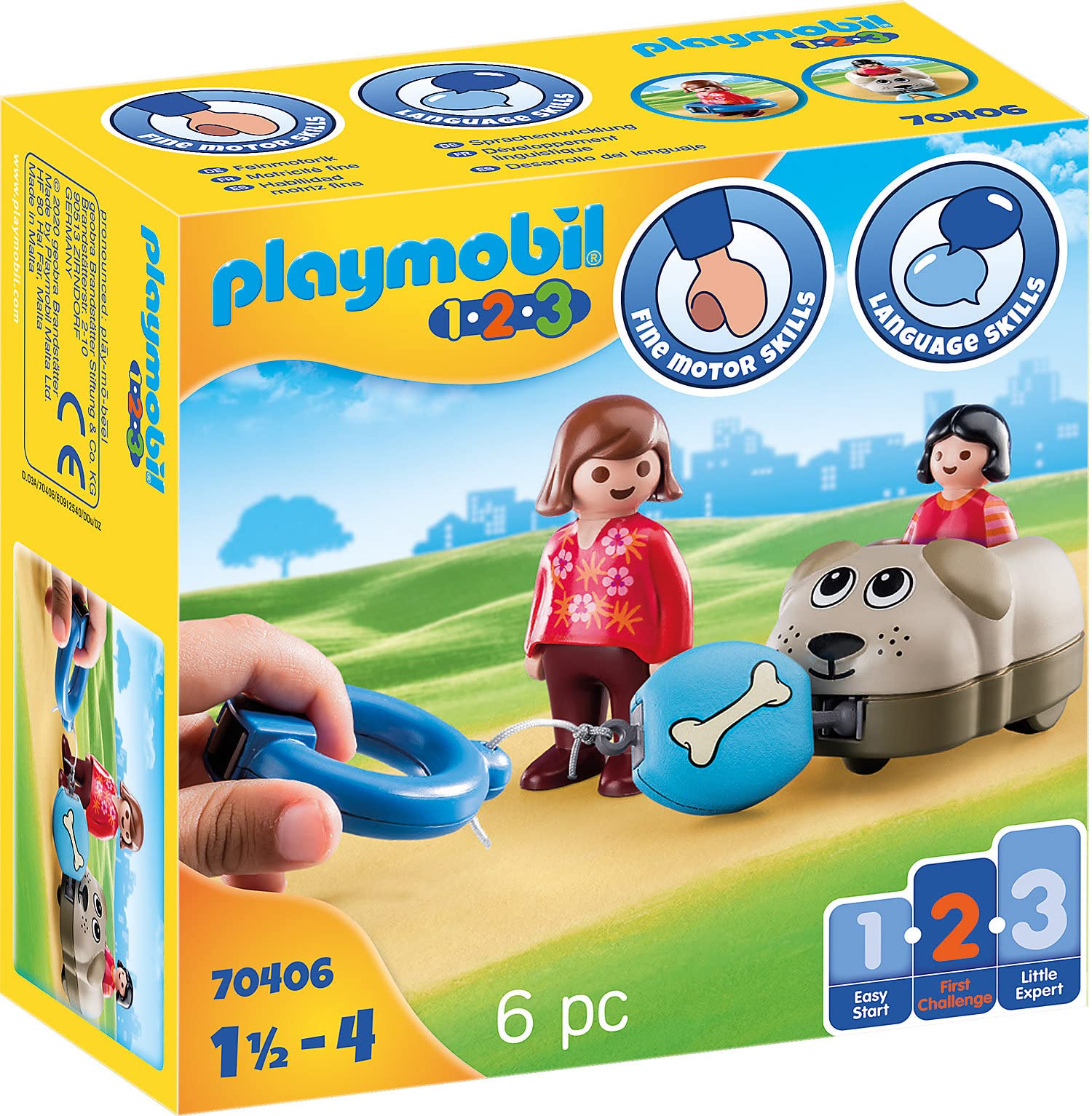 Playmobil 1.2.3 Hondentrein - 70406,Veelkleurig