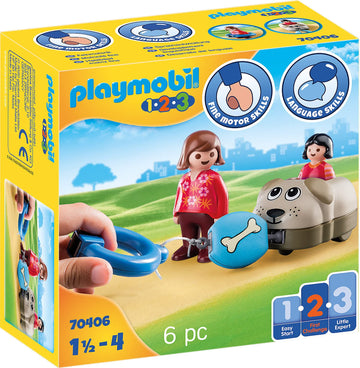 Playmobil 1.2.3 Hondentrein - 70406,Veelkleurig