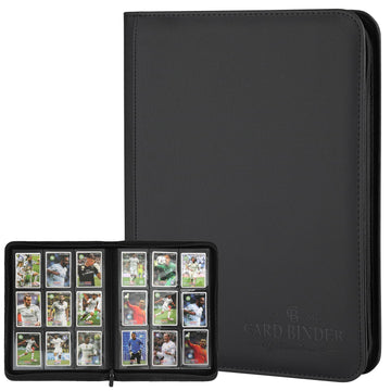 9 Pockets Card Binder enhanced Zip Trading Card Binder 540 Double Sided Pocket PU Collection Binder  Collector Album  Card Folder for MTG  TCG  Business Cards.(Black)