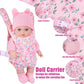 Dotvosy 12'' Baby Doll Set With Clothes And Baby Carrier For Dolls Reborn Baby Doll Accessories Include Feeding Bottles Nipple T