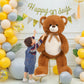 Tezituor 52 Big Teddy Bear - Fluffy Dark Brown Life Size Plush Stuffed Animal for Baby Showers, Kids & Girlfriend Gifts