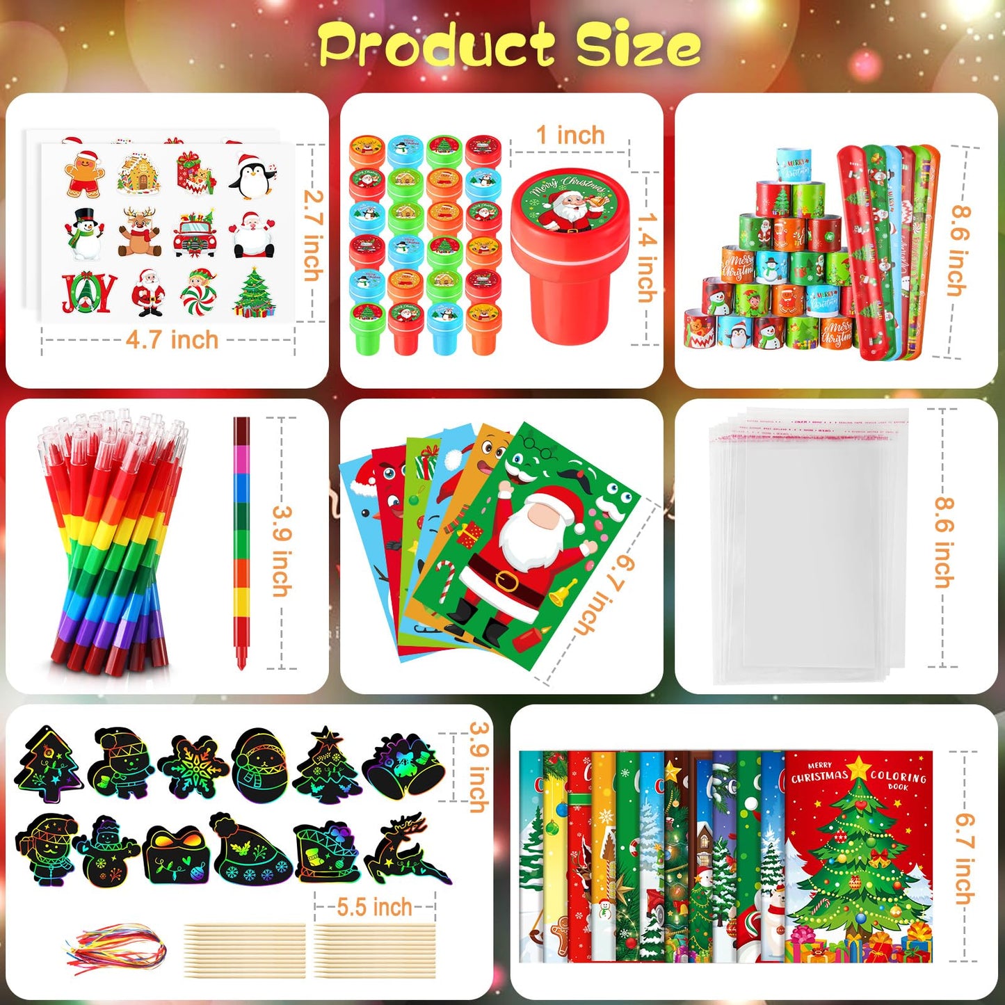 BenLouis Christmas Party Favors for Kids Christmas Classroom Gifts Prize Stockings Filler Coloring Books Bulk for Students Craft