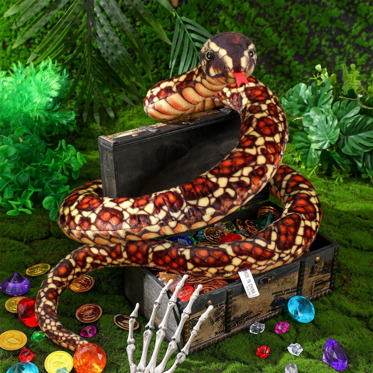 GDZRDFLH Stuffed Snake Animal, 80 in Stuffed Snake Plush,Large Giant Stuffed Animals Snake, Lifelike Plush Snake Cute Stuffed An