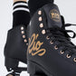 Rio Roller Rose Roller Skates - Unisex Indoor/Outdoor Quad Roller Skates For Women And Men (Mens 7 / Ladies 8, Black/Rose Gold)