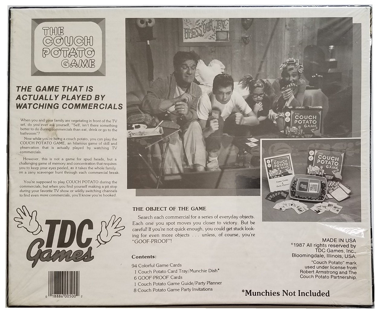 TDC Games Couch Potato Game - Fun Paper Board Game for TV Lovers - Black