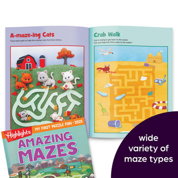 Highlights My First Puzzle Fun 2025 - 4-Book Set for Kids 3-6, Brain-Boosting Activities, Matching, Mazes, Spot-The-Differences