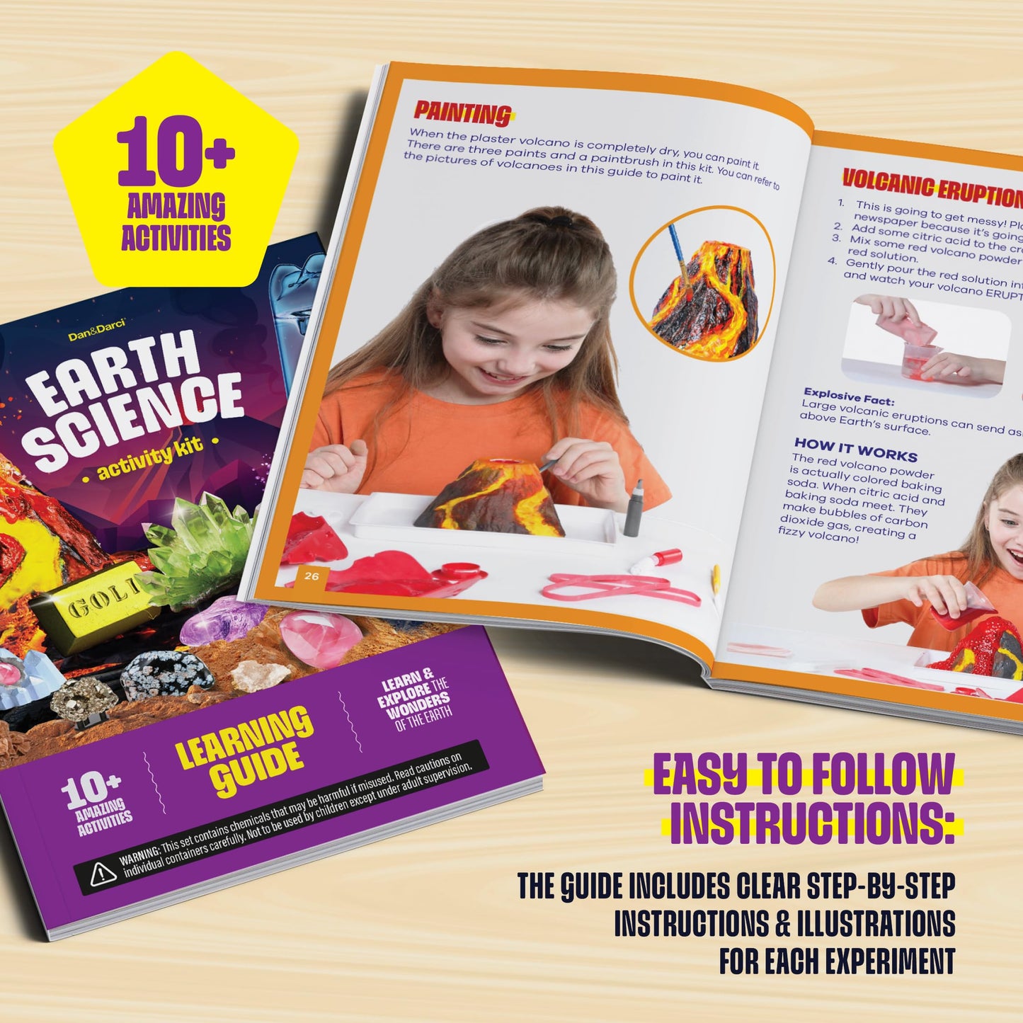Earth Science Kit for Kids - Kits for Kids Age 8-12, 8 9 10 Year Old Boy Birthday Gift - Gifts Boys & Girls - Volcano Experiment