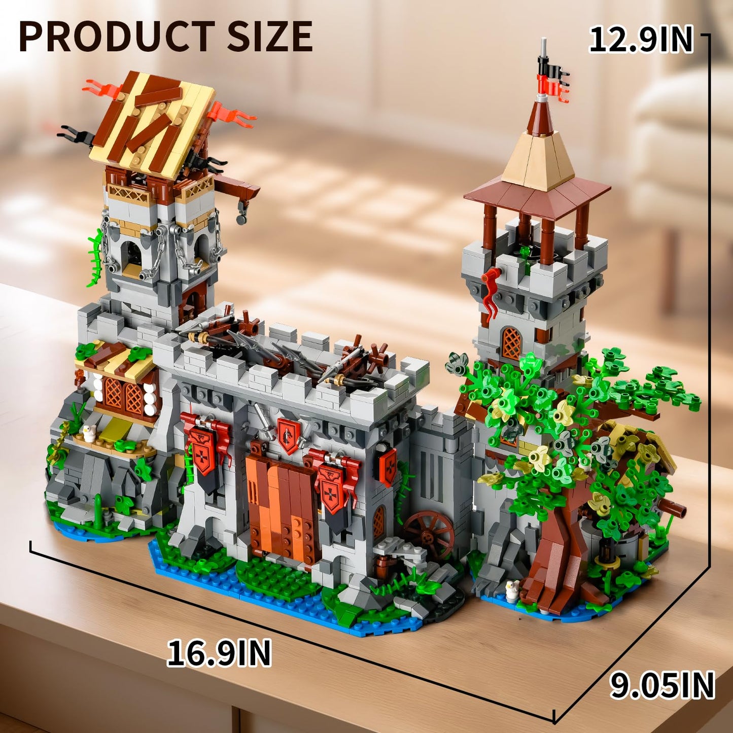 BNG Medieval Castle Building Set for mature-themed 2 in 1 Knights Castle Building Blocks House Architecture Collection Toy Home Office Decor and Creative Gift for Teen 14+(2568PCS)