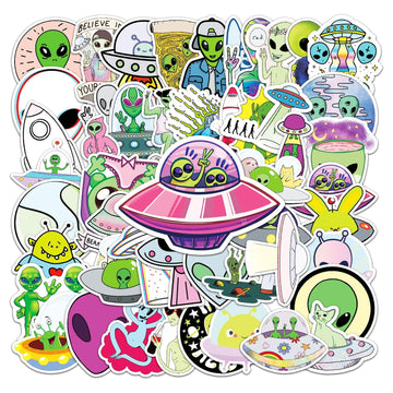 Alien Stickers, Cool Ufo Stickers For Teens,Vinyl Waterproof Stickers, Laptop Skateboard Computer Stickers For Kids, Teens, Adul