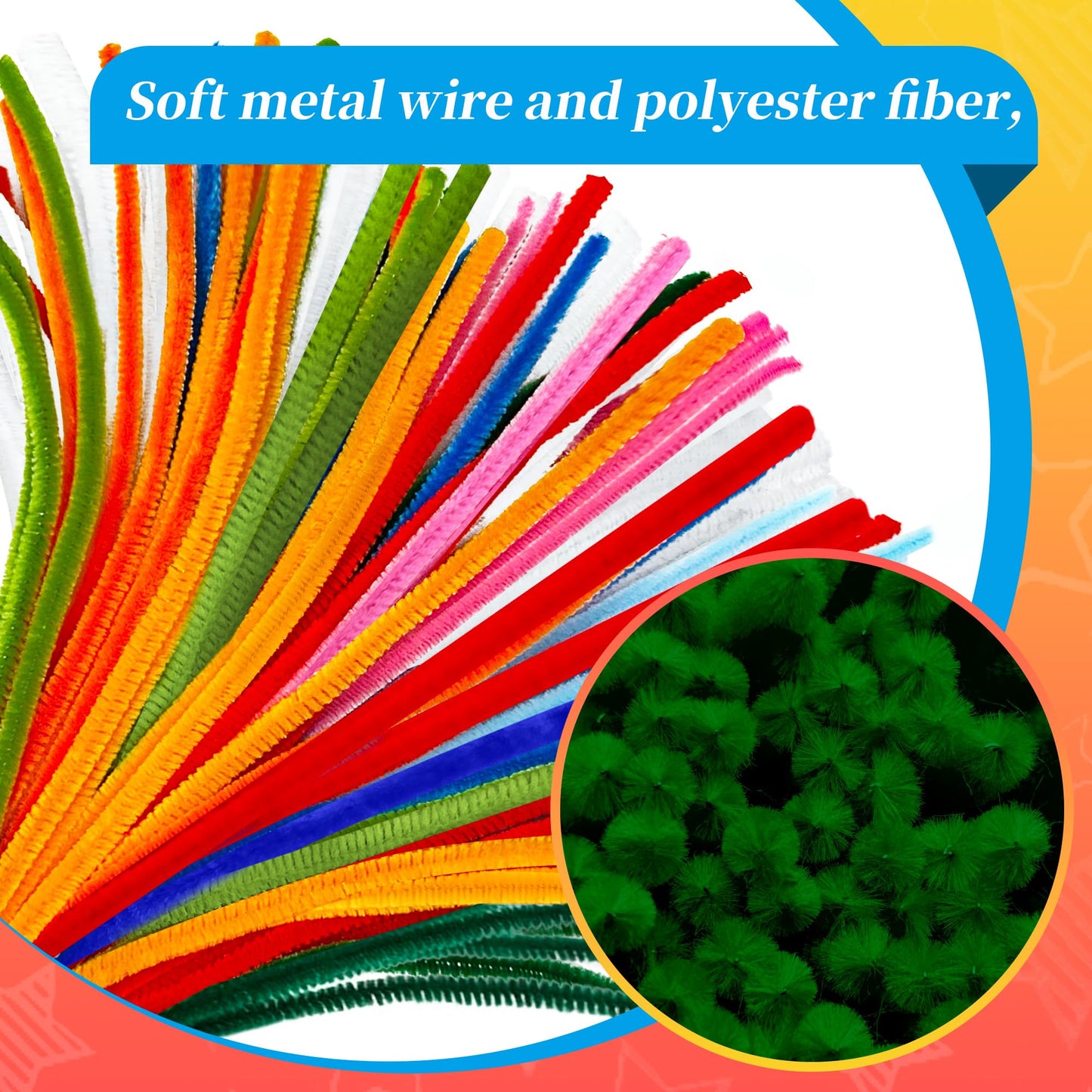 100PCS Dark Green Pipe Cleaners