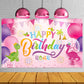 Sumind Dinosaur Happy Birthday Backdrop, Dinosaur Party Background Boy/Girl Gaming Banner For Decoration, Baby Showers And Photo Prop (Pink)