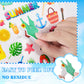 Julbear Summer Foam Stickers,300 Pcs Bulk Self-Adhesive Hawaiian Beach Stickers For Arts Crafts Beach Theme Summer Birthday Part
