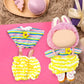 17cm Doll Clothes Labubu Clothes for 6.7inch(17cm) Dolls enhanced Doll Outfit with Hat and Accessories(Clothes Only) (Pink Yellow)