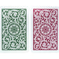 Copag 1546 Design 100% Plastic Playing Cards, Bridge Size (Narrow) Green/Burgundy (Standard Index, 6 Sets)