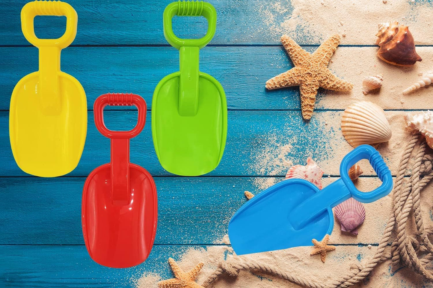 Chochkees Beach Toys Sand Shovel Day Play Set, 10.5'' Inch Shovel, Birthday Treats For Boys And Girls (8-Pack)