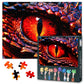 1000 Piece Puzzle for Adults Dragon Eye in Red Colors Collage Puzzles Red Magma Eyes Jigsaw Puzzles Family Challenging Puzzle fo