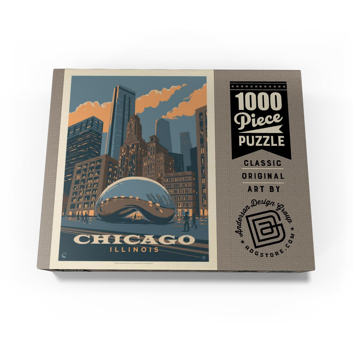 Mypuzzle Chicago, Il: Magic Bean, Vintage Poster - Premium 1000 Piece Jigsaw Puzzle For Adults