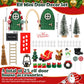 Gerrii 25 Pcs Green Christmas Elf Fairy Doors Decorations Miniature Enchanted Fairy Door Kit Tiny Elf Christmas Decor Accessorie
