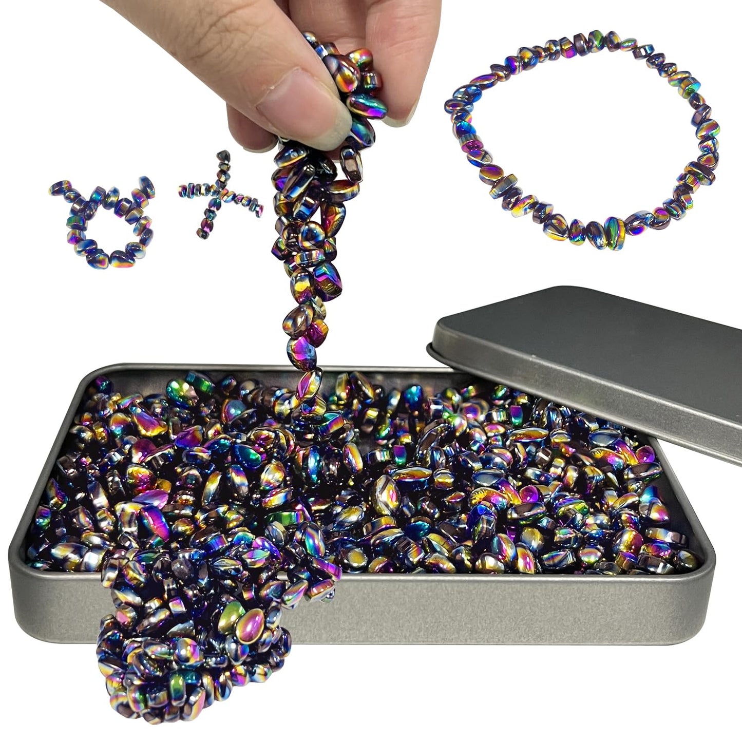 510pcs Ferrite Putty Fidget Toys  Magnetic Stones Fidget Toys mature-themeds  Desk Fidgets Toys for Stress and Anxiety Relief and Kill Time  Novelty mature-themeds Gifts