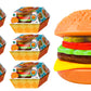 JA-RU Foodie Fusion Play Burger Deluxe Squishy Toy (6 Pack) Smushy Make Your own Patty. Squish Grilled Food Toys for Kids  Teen  & mature-themed. Stretchy Therapy Stress Relief Fidget Party Favor. 6723-6