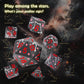PJOY Metal Dice Set D&D Star Dice Set DND Polyhedral Dice for RPG Role Playing Games Dungeons and Dragons TTRPG Black Red Pink D