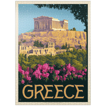 Mypuzzle Greece: The Parthenon, Vintage Poster - Premium 1000 Piece Jigsaw Puzzle For Adults