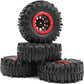 hobbysoul 4pcs RC Rock Crawler 2.2 Mud Slingers Tires Super Grip Tyers Height 124mm & 2.2 Beadlock Wheel Rim Hex 12mm for RC Cra