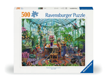 Ravensburger 500 Piece Jigsaw Puzzle - Greenhouse Mornings, Handcrafted Cardboard, Multi Color, Model 12000207, Made in Germany